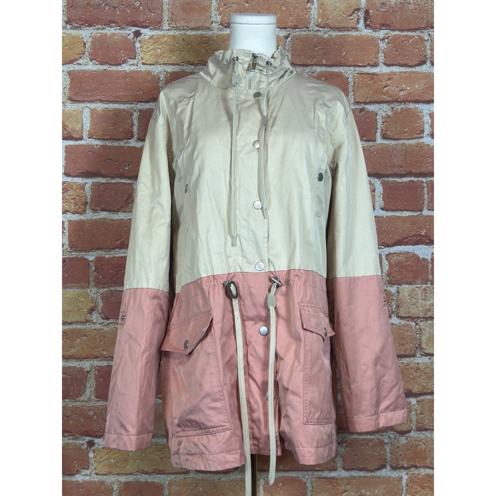 Tribal Jacket Womens Size XL Two Tone Zip-Up & Snap Rain & Windbreaker Coat